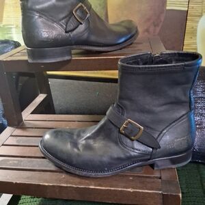 Black Leather Men's Boots